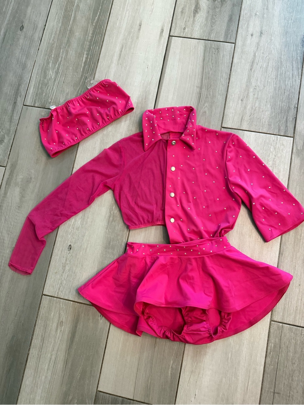 Girls / Teen Hot Pink Sparkle Dance Costume Set